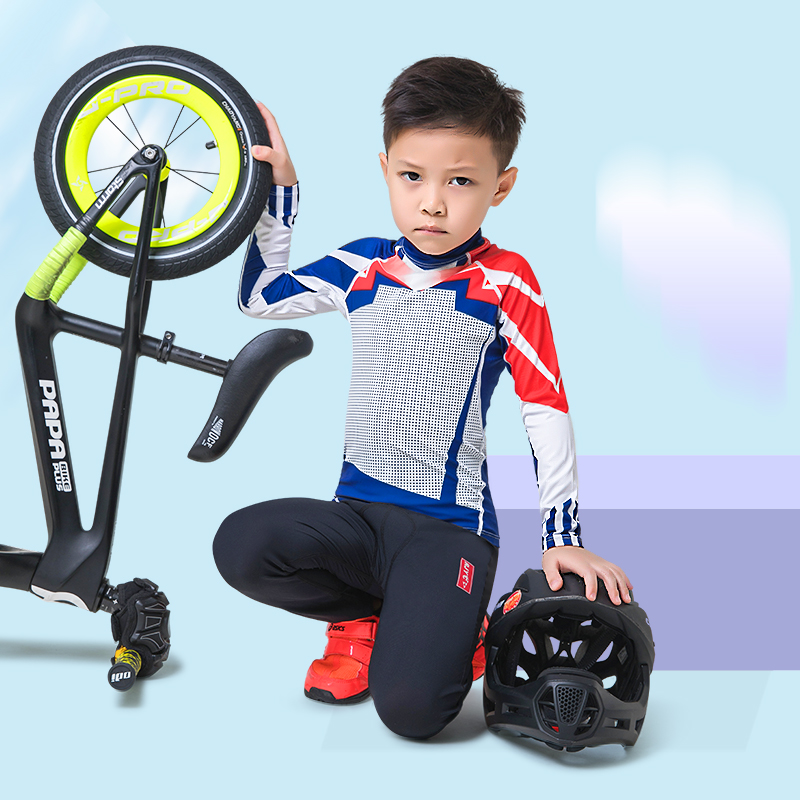 Cycling Gear For Kids - Jersey de ciclismo respirável infantil, mangas