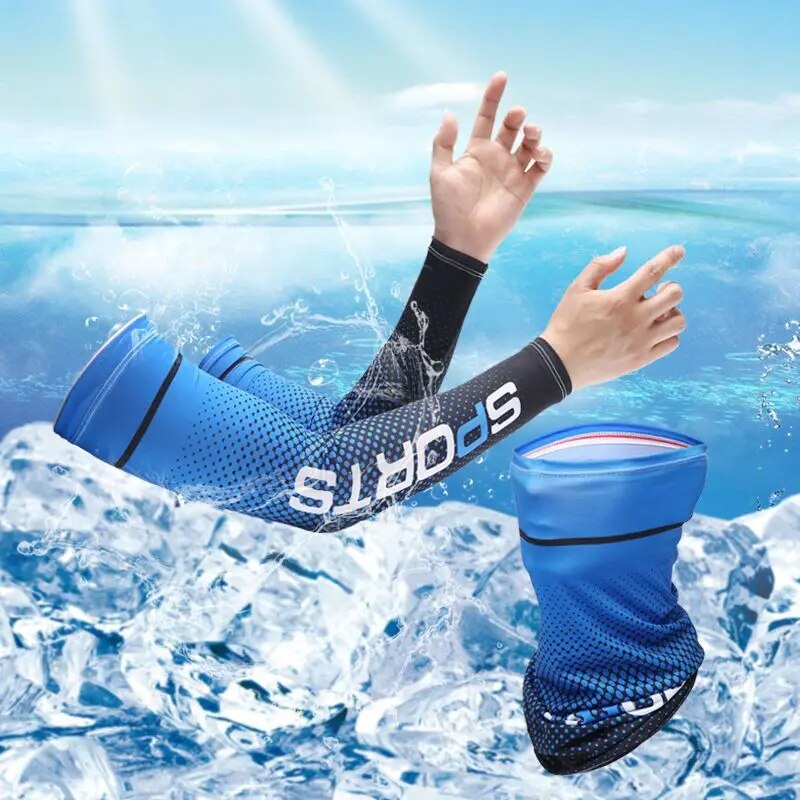 Cycling Gloves - 2 Pcs/Set Sun Proteção UV Luvas