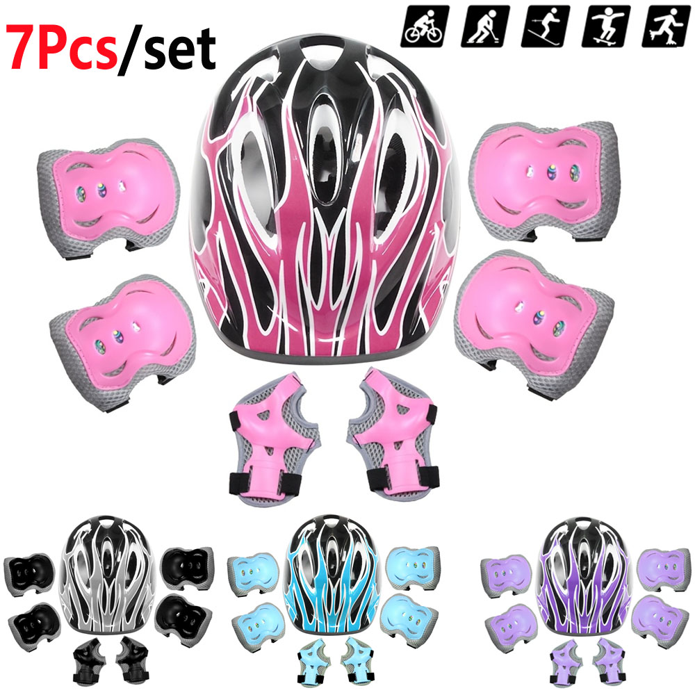 Cycling Gear For Kids - Capacete de bicicleta infantil, 7 peças,