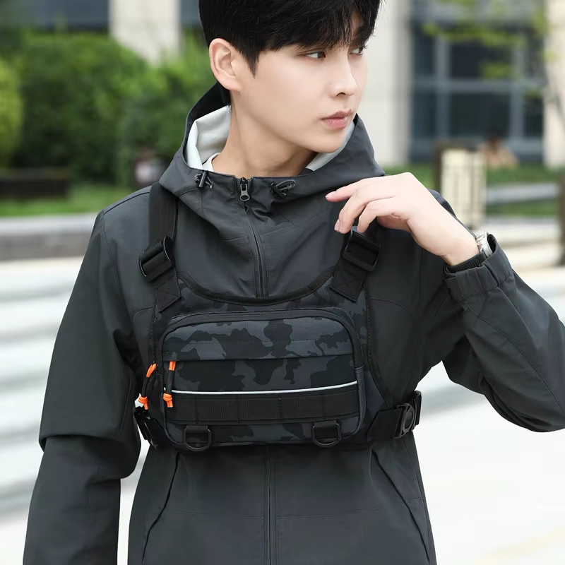 Reflective Cycling Vest - Colete Tático de Ciclismo para Peito,