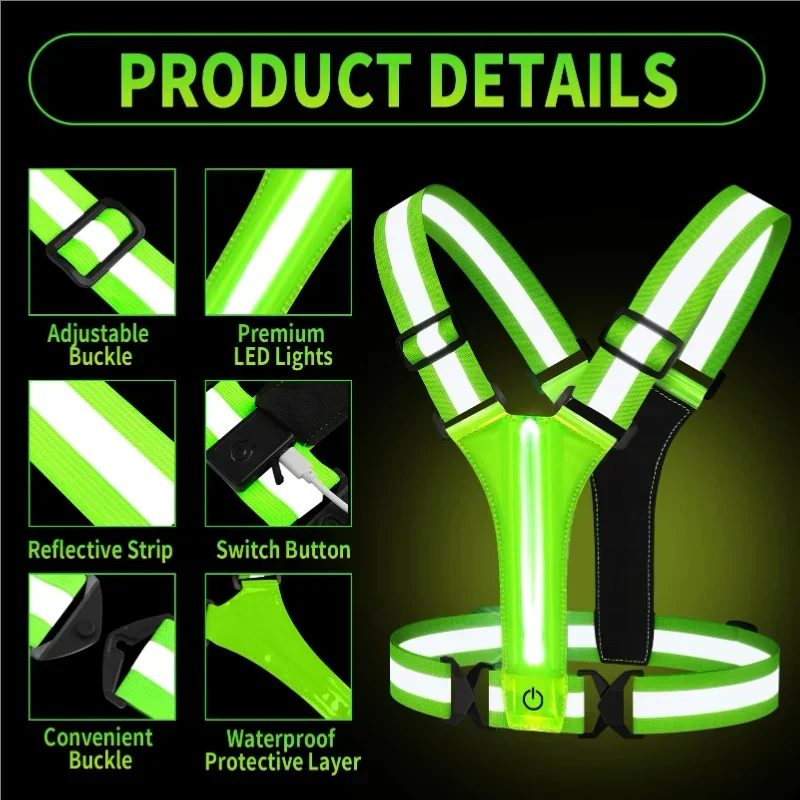 LED Reflective Vest Running Ge - Cycling Gear For Women avaliação e preço