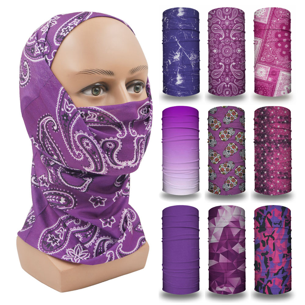 Balaclava roxa feminina, faixa - Cycling Gear For Women avaliação e preço