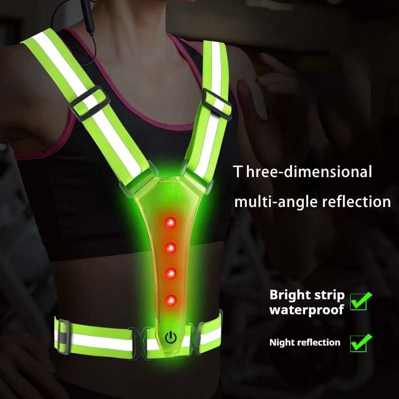 Led correndo colete reflexivo  - Reflective Cycling Vest avaliação e preço